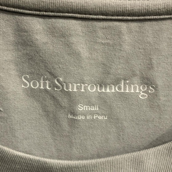 Soft Surroundings Mykonos Dress Midi Pearl Blue Stretch Knit - Picture 5 of 6